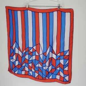 Vera Silk Red,White, Blue Scarf
